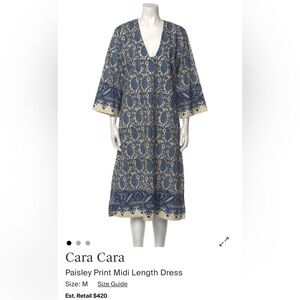 Cara Cara Blue and Cream Paisley Long Sleeve Dress